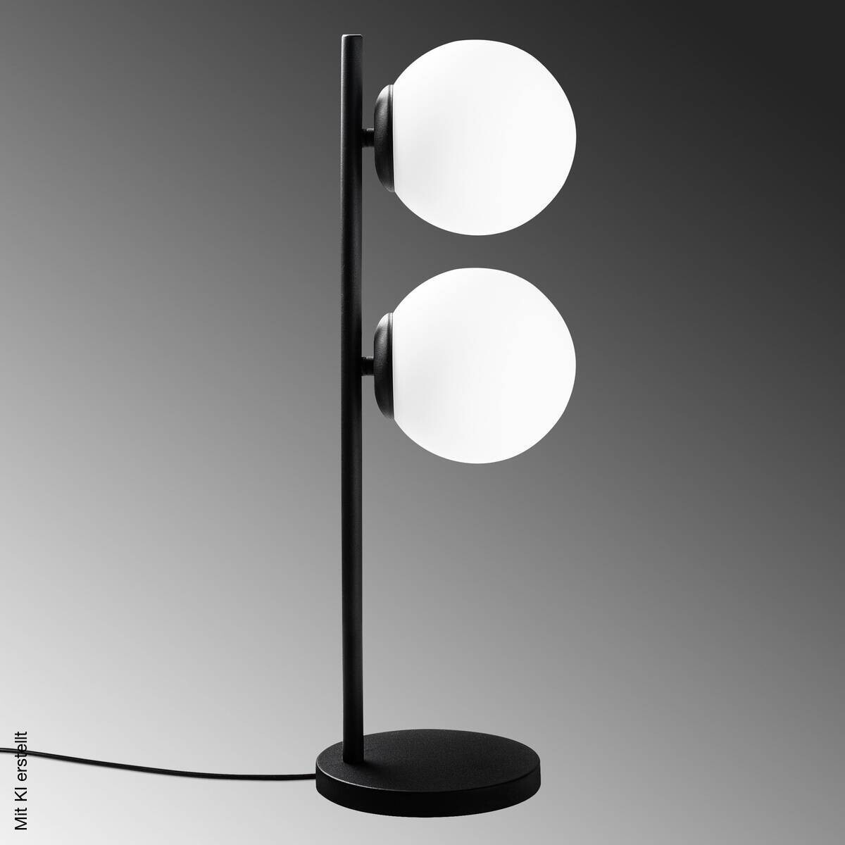 Tischleuchte schwarz Metall B/H/T/L: ca. 19x58x18x19 cm E14 1 Brennstellen