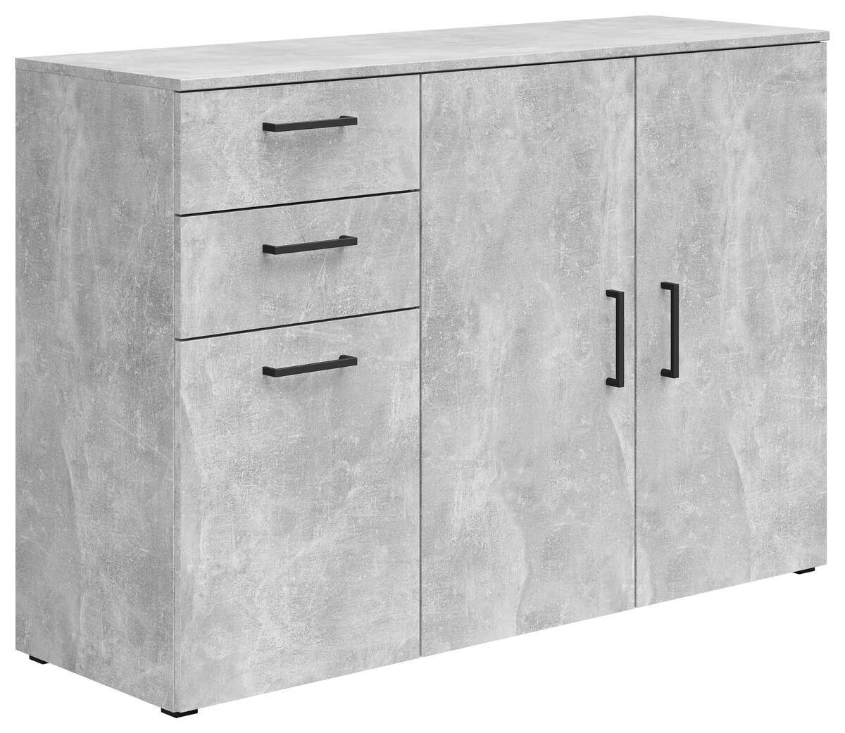 Kommode Multi-Stauraum Typ 28 Beton Optik B/H/T: ca. 120x83x40 cm