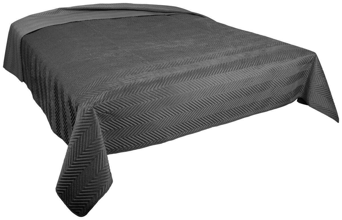 Tagesdecke anthrazit 100% Polyester B/L: ca. 220x240 cm
