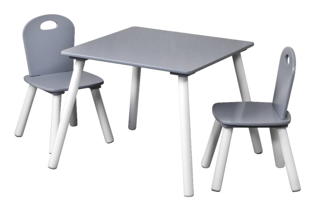 Kesper Kindertisch mit 2 Stühlen grau Spanplatte B/H/L: ca. 55x45x55 cm