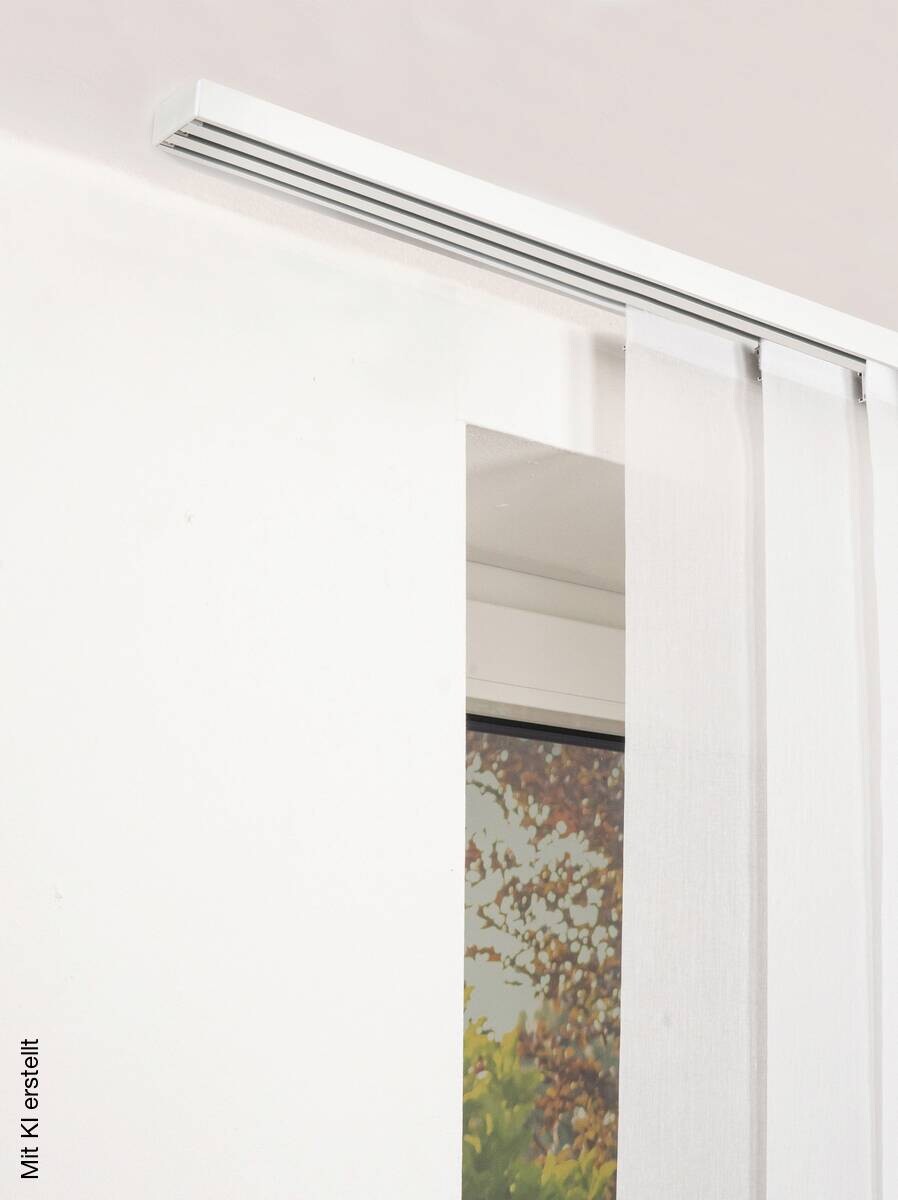 ondeco Gardinenschiene smart weiß Metall L: ca. 210 cm 3.0 Läufe