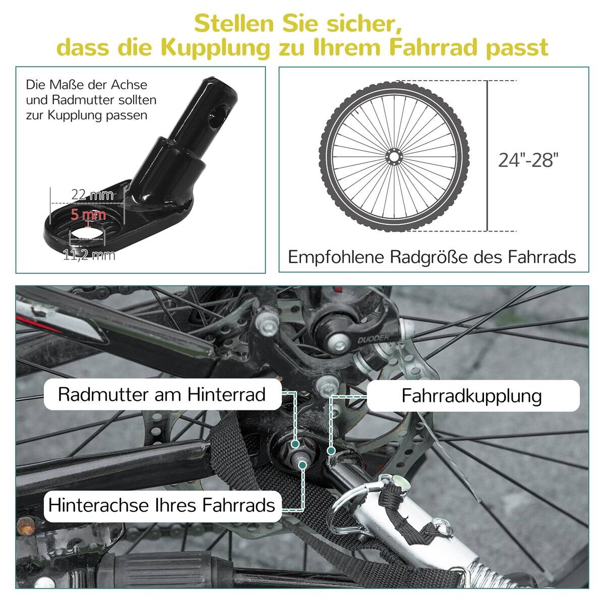 HOMCOM Fahrrad-Zubehör gelb gelb B/H/L: ca. 75x142x101 cm