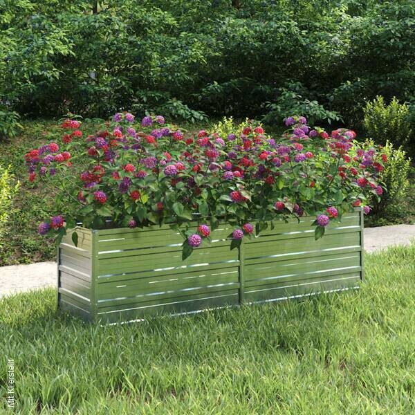 Garten-Hochbeet silber Stahl B/H/L: ca. 40x45x160 cm