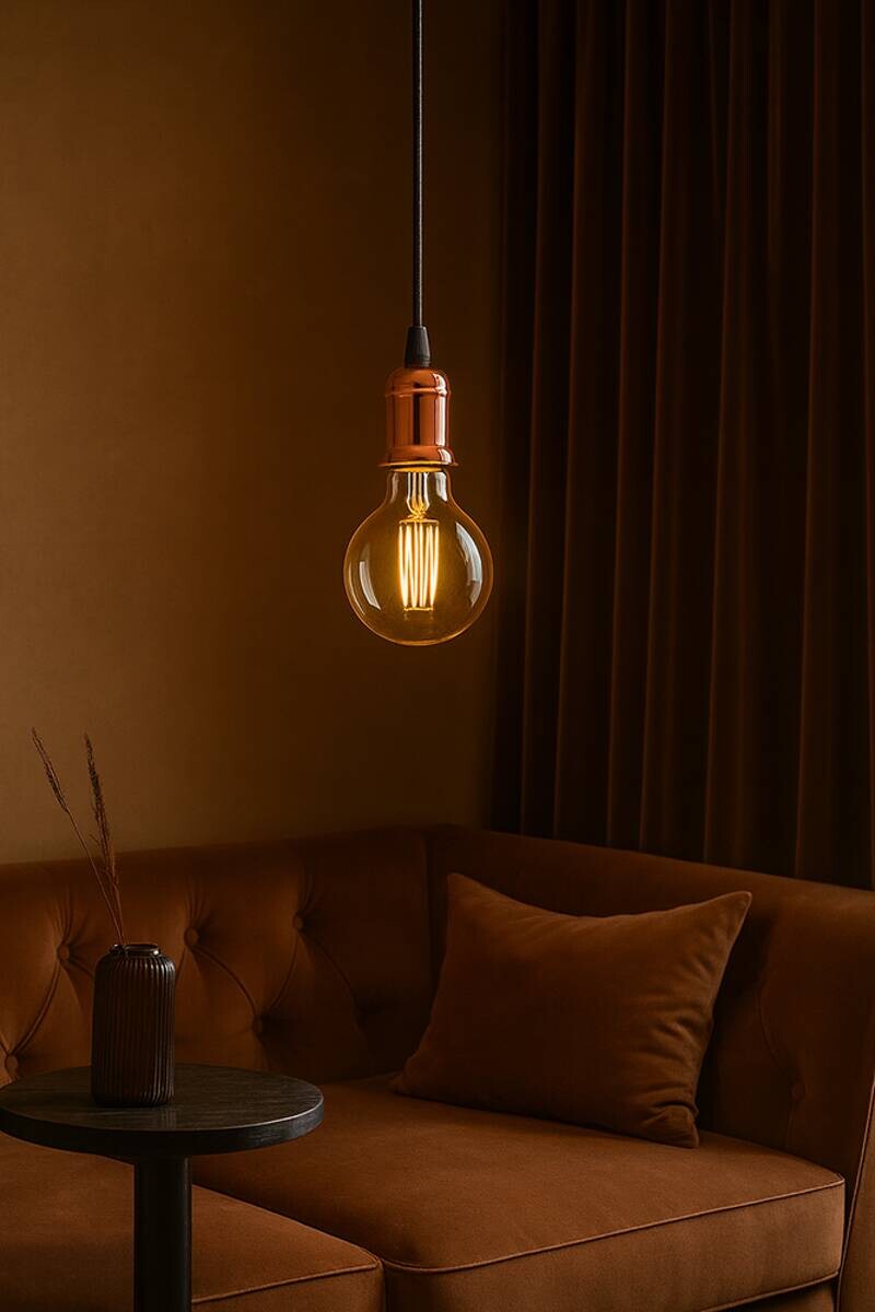 Eglo Pendelleuchte Yorth Kupfer Metall B/H/L: ca. 10x200x10 cm E27 1 Brennstellen