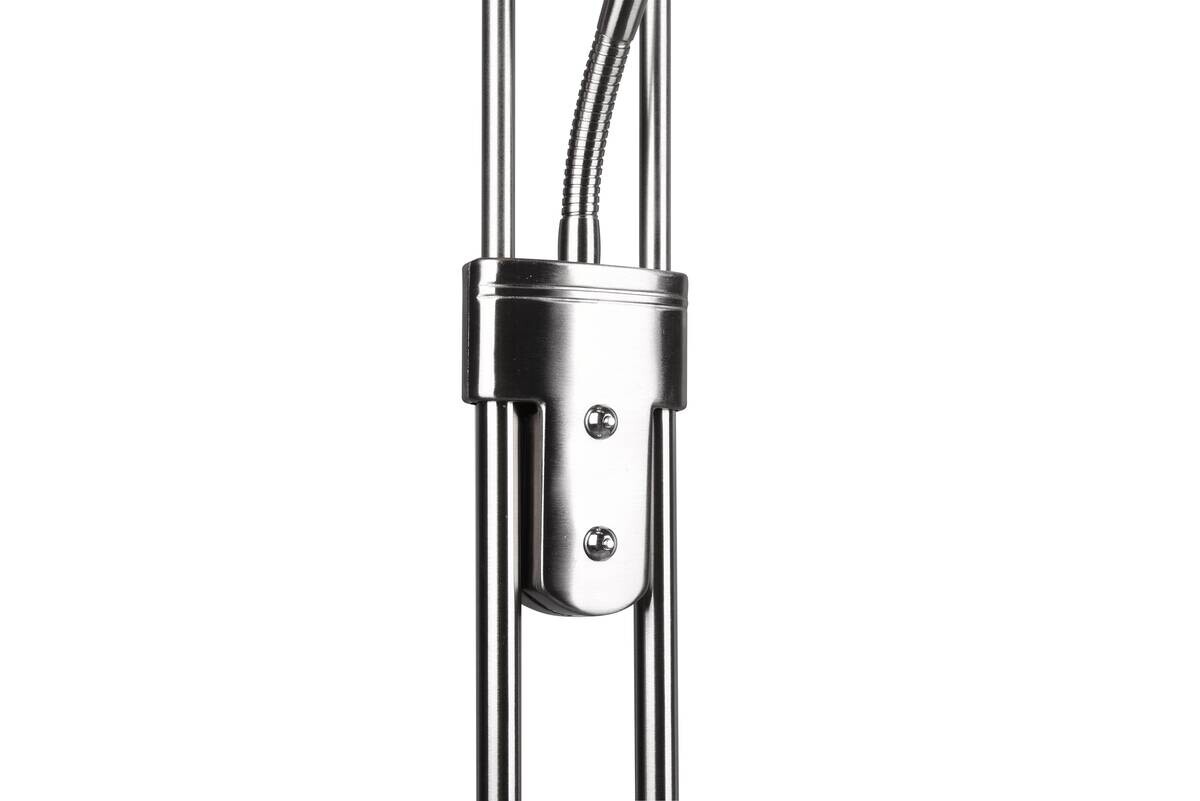 Reality Stehlampe Orson nickel matt weiß Metall Glas H/D: ca. 180x32 cm