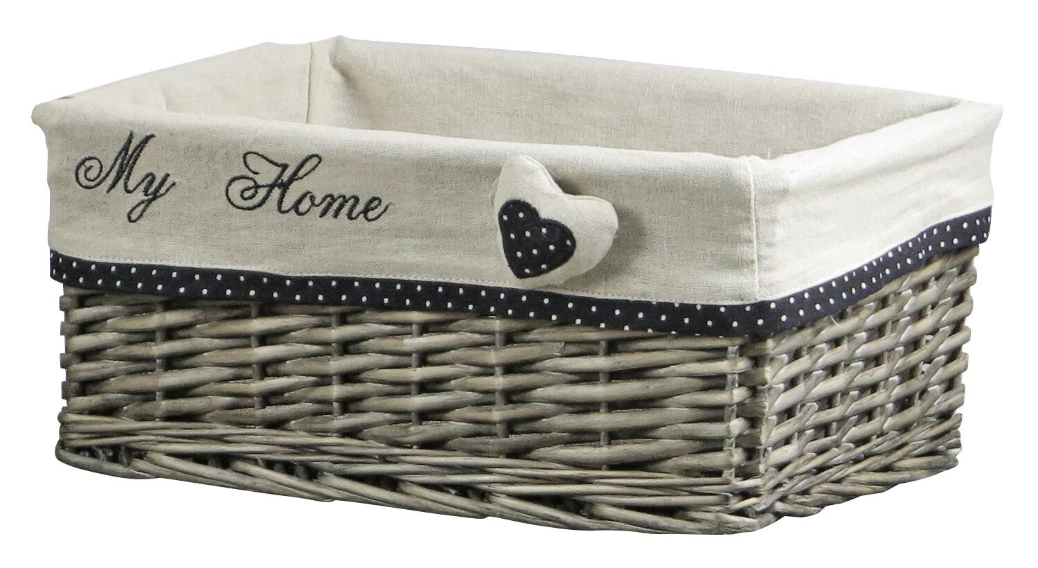 POCOline Aufbewahrungskorb dunkelgrau Weide B/H/L: ca. 25x15x36 cm