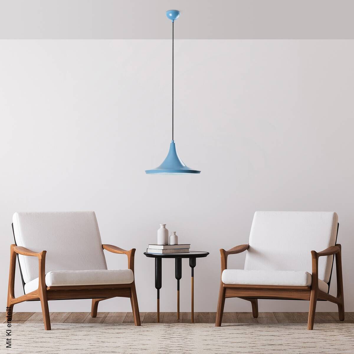 Opviq Pendelleuchte blau B/H/T: ca. 30x117x30 cm E27 1 Brennstellen