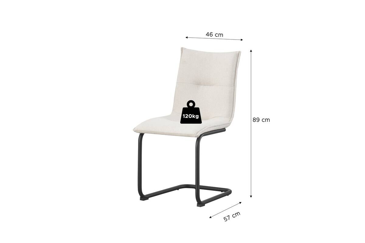 Schwingstuhl SONJA, 2er Set creme Webstoff B/H/T: ca. 46x89x57 cm