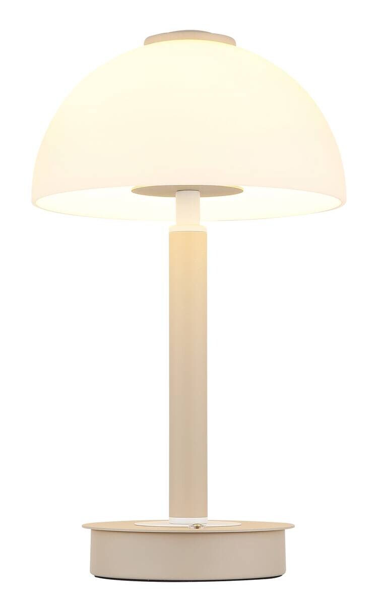 GLOBO LED-Tischleuchte sand Opal Glas Metall H/D: ca. 31,5x18 cm 1 Brennstellen