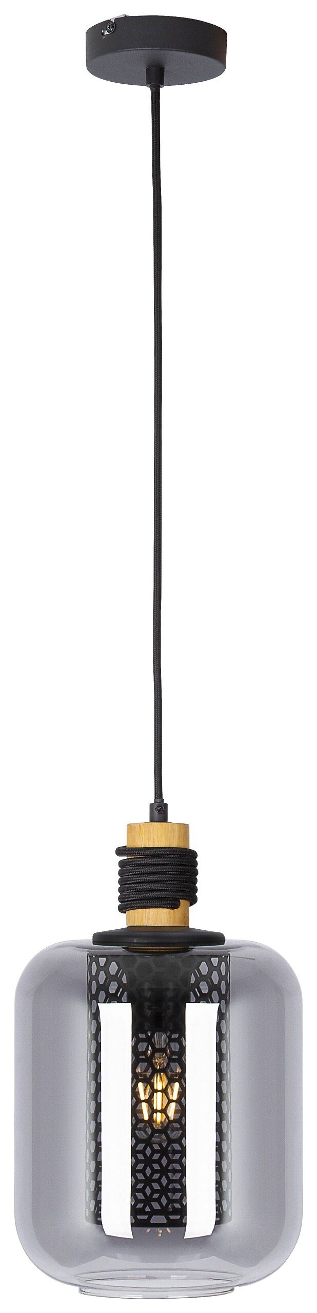 Nowa Pendelleuchte 30990108 schwarz Metall H/D: ca. 150x20 cm E27 1 Brennstellen