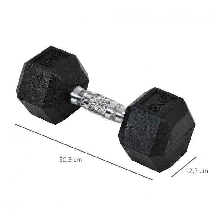 HOMCOM Kurzhantelset schwarz Gummi B/H/L: ca. 12,7x30,5x12,7 cm