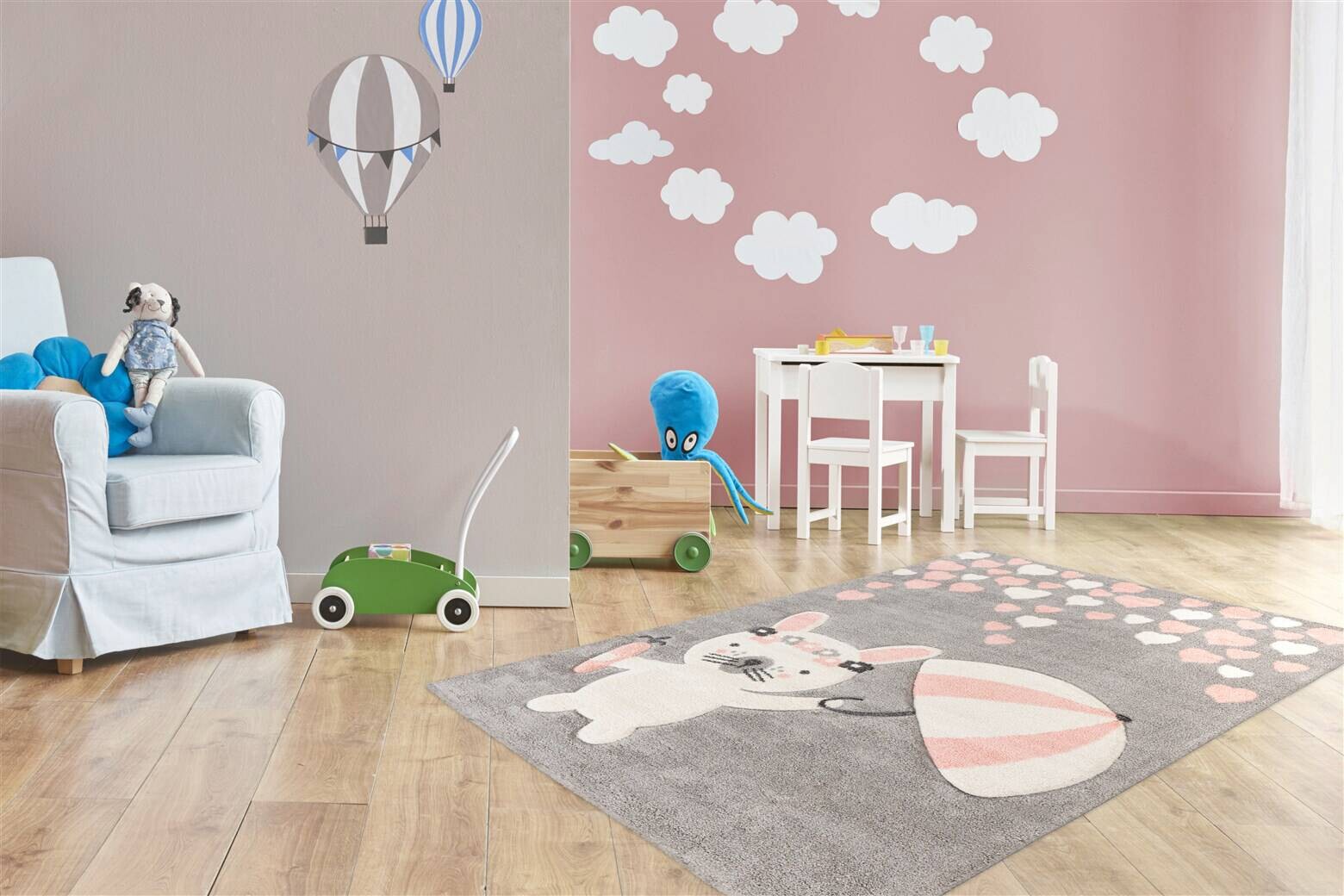 Kayoom Kurzflorteppich Australia - Clermont rosa B/H/L: ca. 80x1,6x150 cm