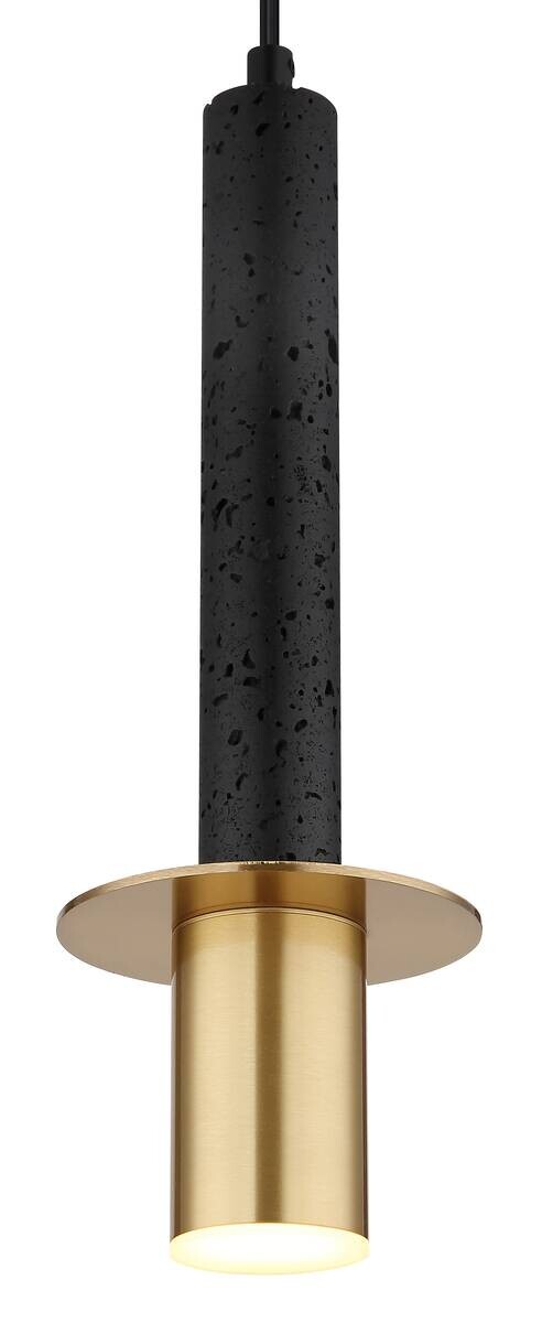 GLOBO Pendelleuchte schwarz messing Metall H/D: ca. 130x12 cm GU10 1 Brennstellen