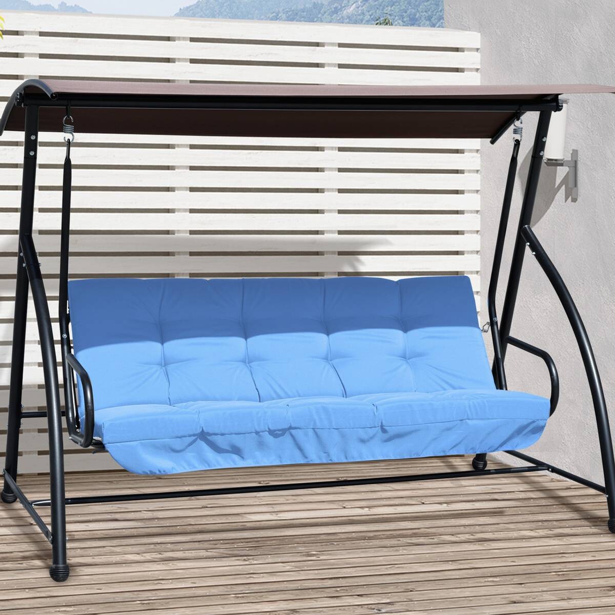 Outsunny Sitzkissen blau Polyester B/H/L: ca. 100x8x170 cm