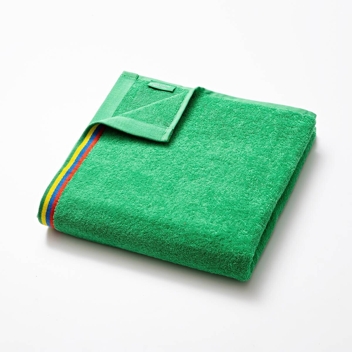 BENETTON Kinder-Strandtuch grün Baumwolle B/L: ca. 140x70 cm