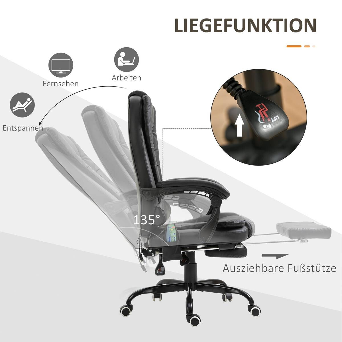 Chefsessel 921-342V91BK schwarz PVC Kunstleder Stahl