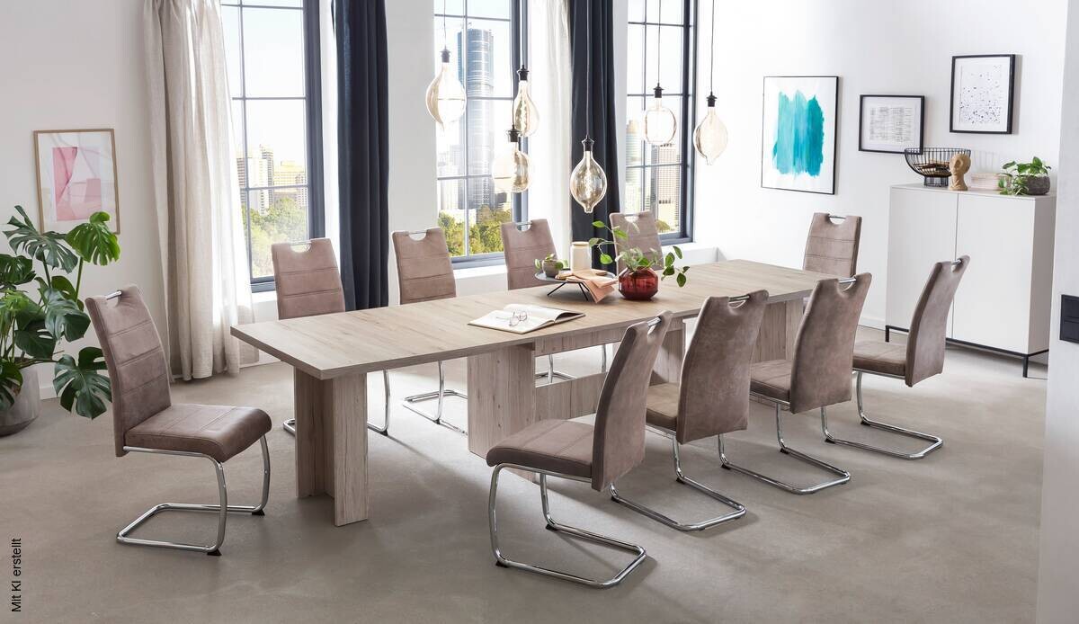 Essgruppe Lia II Eiche beige B/H/T: ca. 320x76x90 cm