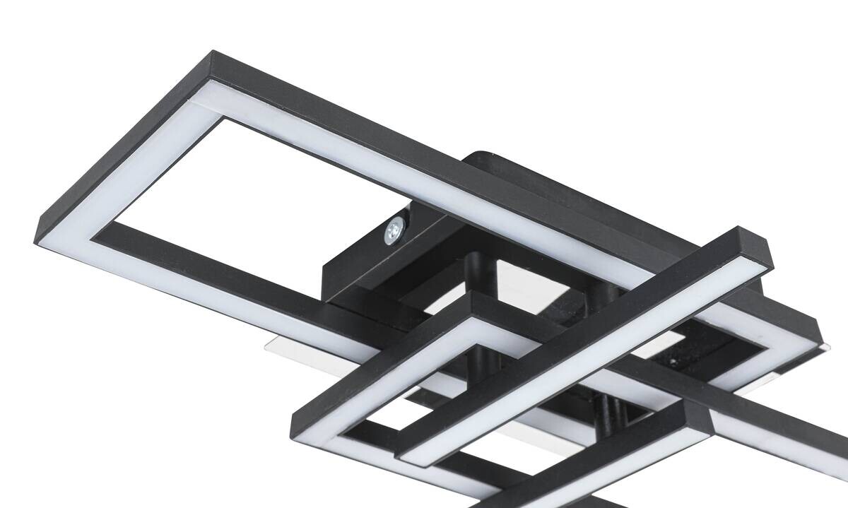 Nolo LED Deckenleuchte Harald schwarz Chrom Kunststoff Metall B/H/L: ca. 28,5x7x42 cm 1 Brennstellen