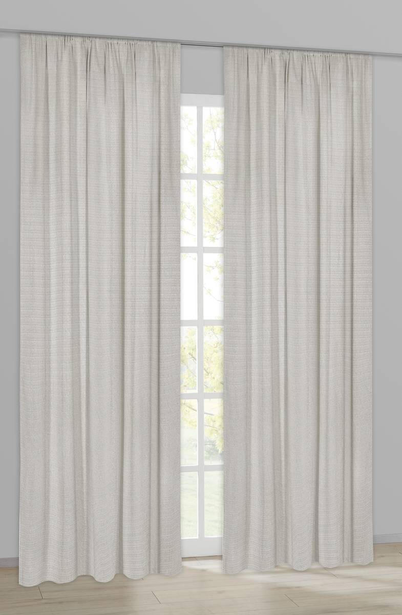 Dekovorhang Leo Silbergrau B/L: ca. 135x300 cm