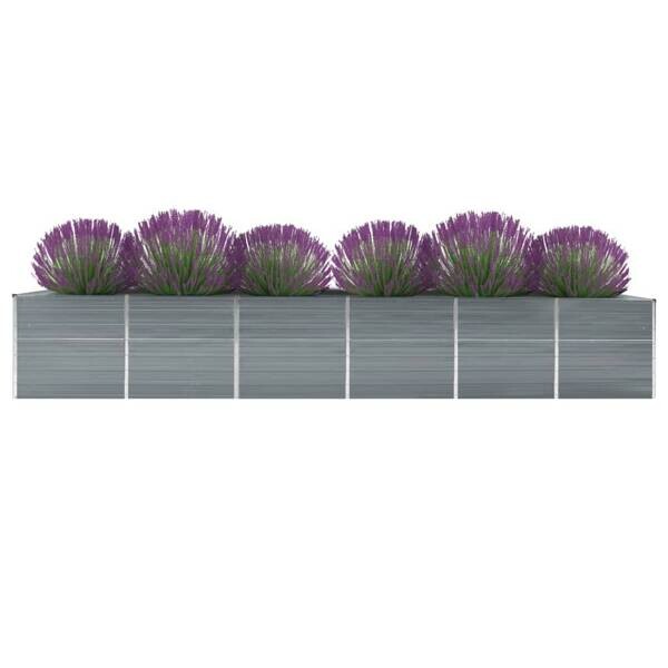 Garten-Hochbeet grau Stahl B/H/L: ca. 80x77x480 cm