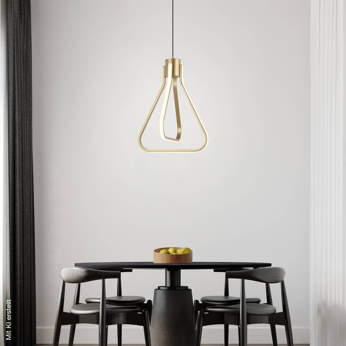 Lamkur Pendelleuchte gold Stahl B/H/L: ca. 12x36x36 cm