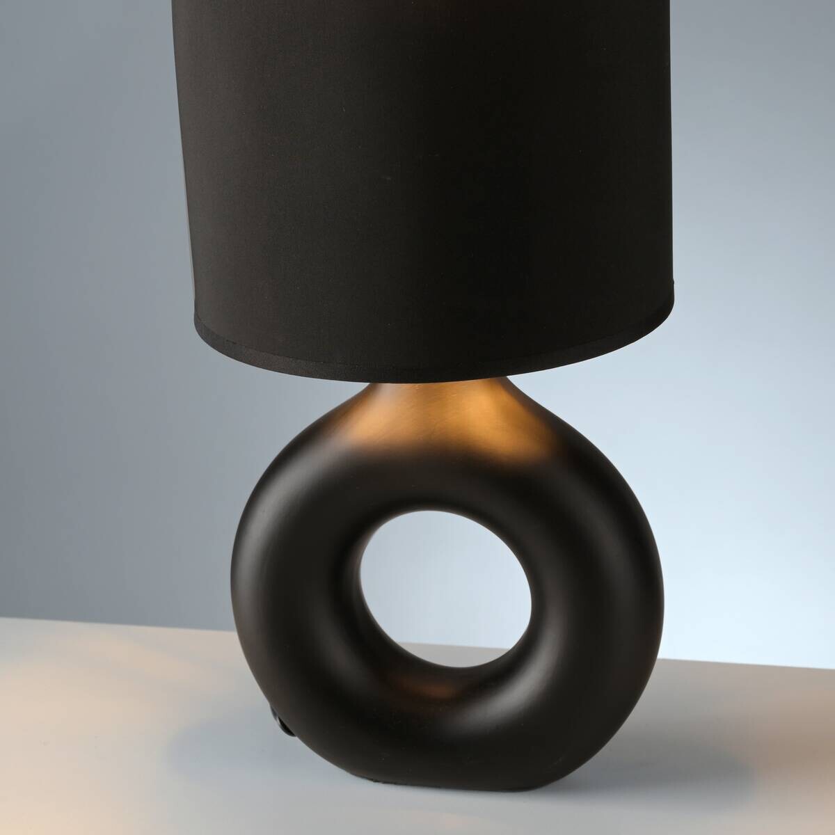 Just Light Tischleuchte Carara schwarz Kunststoff Stoff Keramik H/L/D: ca. 30x16x16 cm null 1 Brennstellen