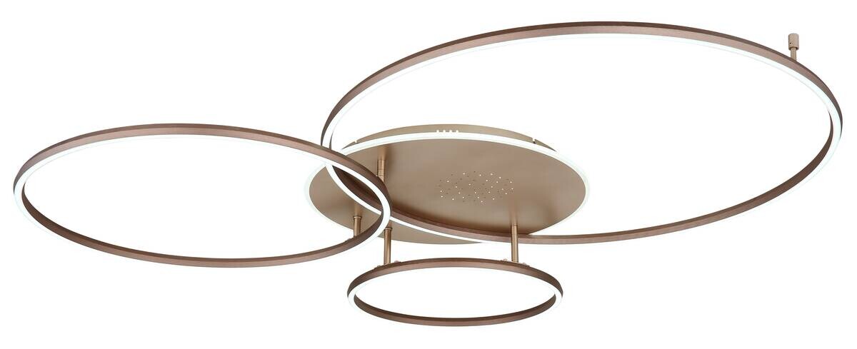 GLOBO LED-Deckenleuchte champagner kaffee Metall Aluminium B/H/L: ca. 99x13x127 cm 1 Brennstellen