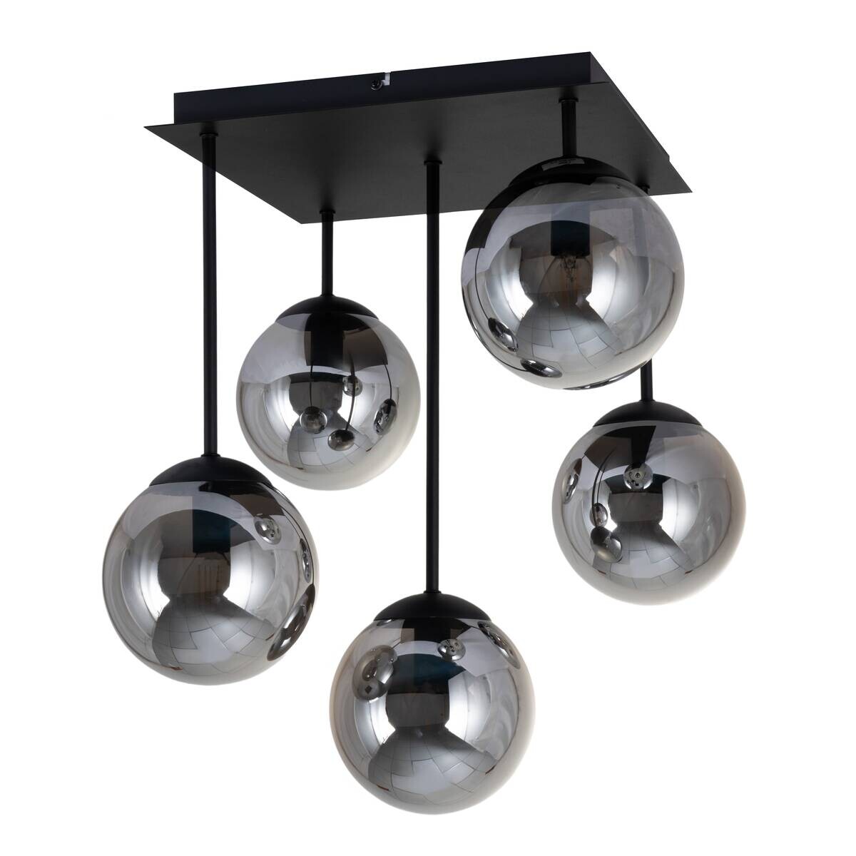 POCOline Deckenleuchte Space schwarz Glas B/H/T: ca. 40x50x40 cm E14 5 Brennstellen