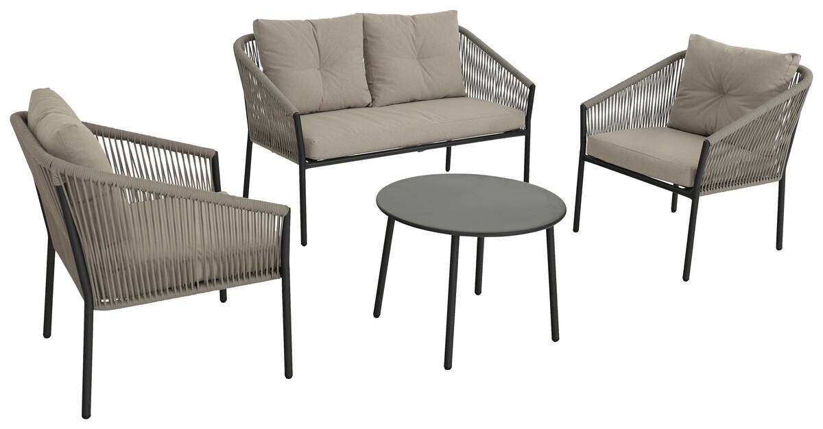 POCOline Gartensitzgruppe Malaga dunkelgrau Stahl