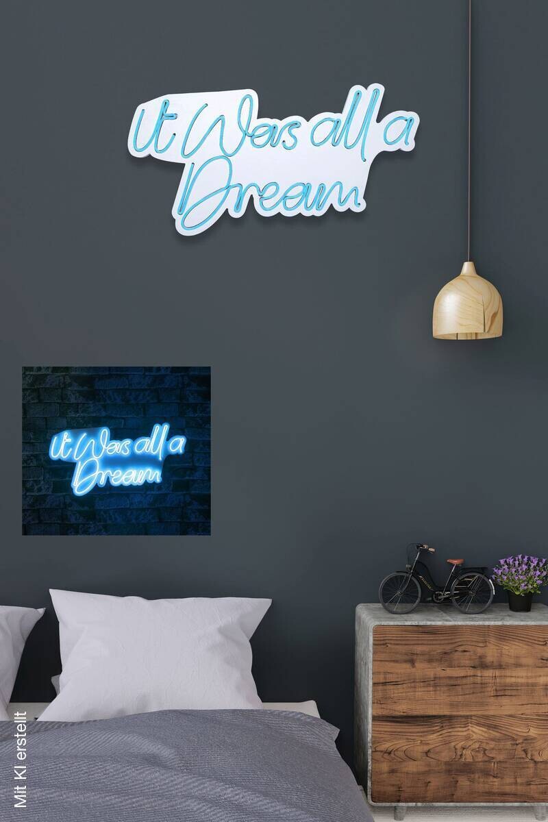 Opviq LED-Wandleuchte blau PVC B/H/T/L: ca. 60x31x2x60 cm