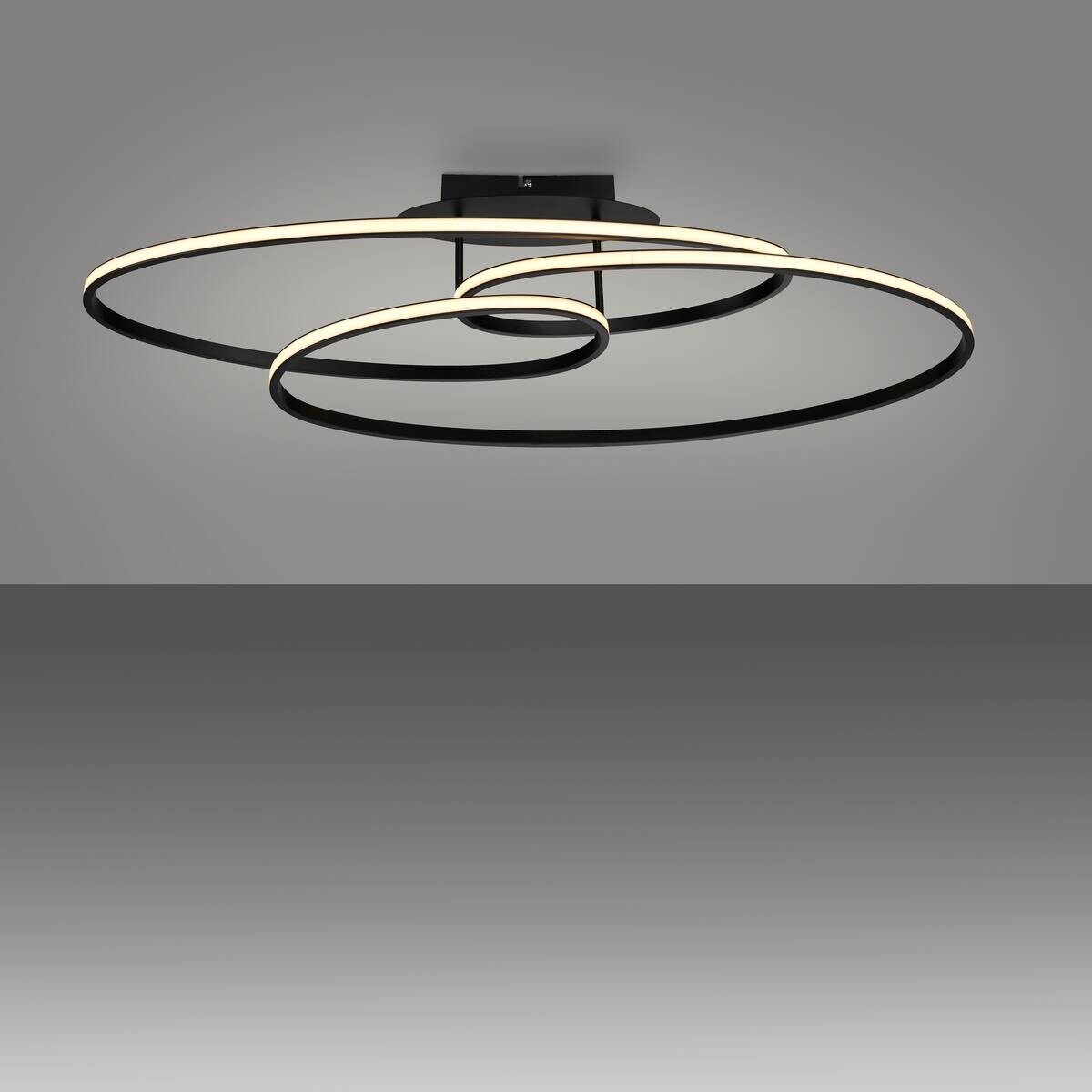 Just Light LED-Deckenleuchte Lumaca schwarz B/H/L: ca. 30,5x22,5x81 cm