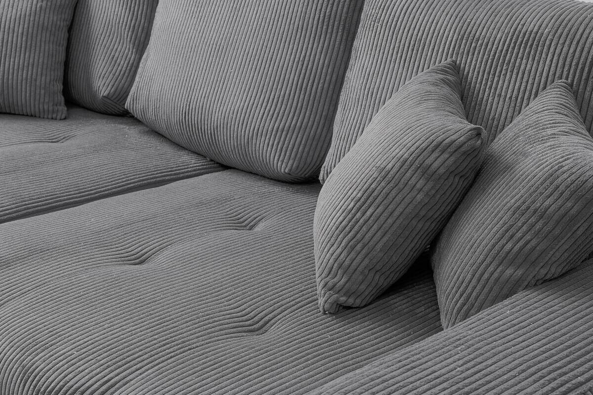 Big Sofa grau Microfaser B/H/T: ca. 248x80x114 cm