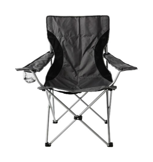 VCM Campingstuhl grau Stahlrohr B/H/L: ca. 47x47x90 cm