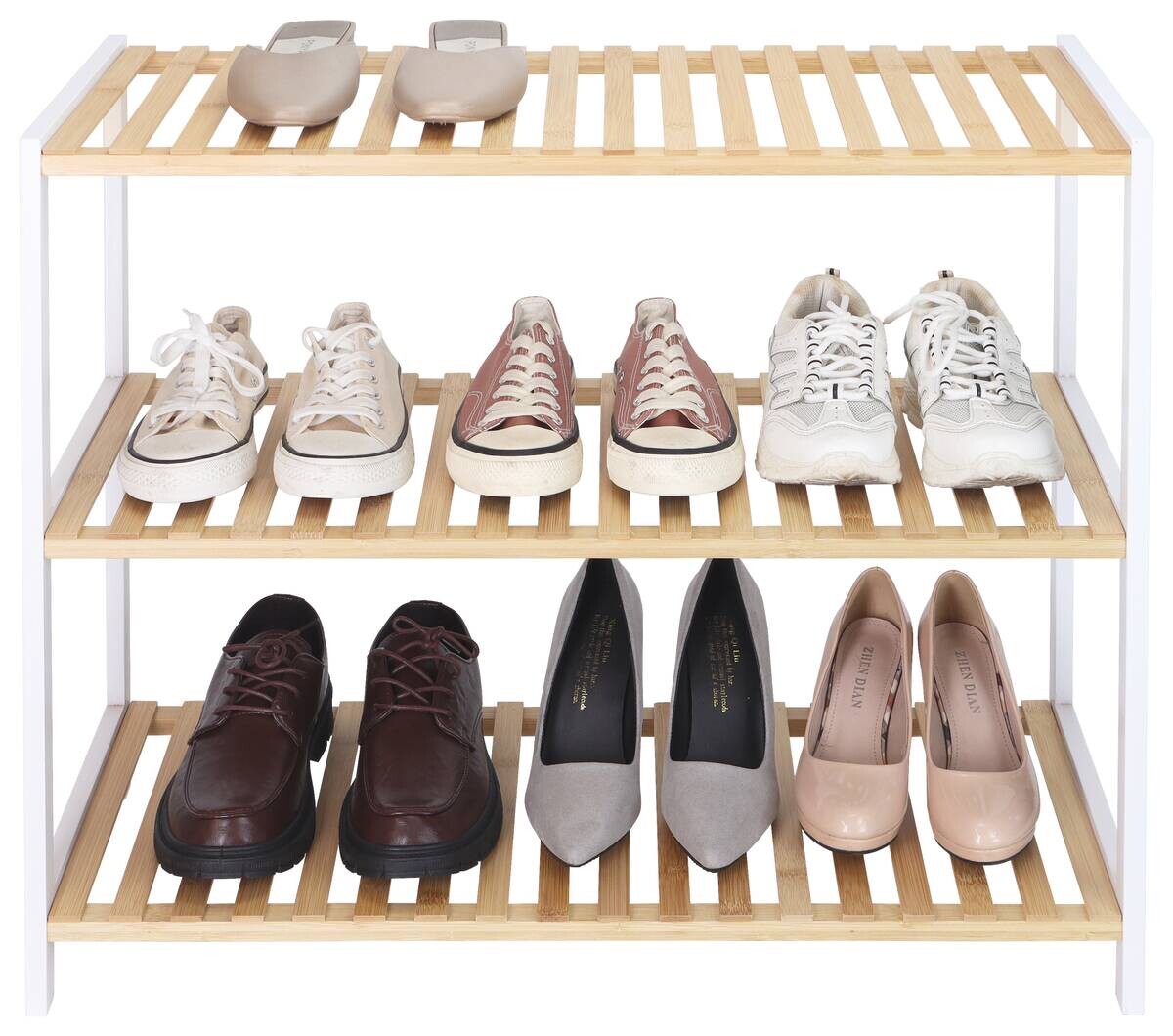 POCOline Schuhregal weiß Bambus B/H/L: ca. 30x59x70 cm