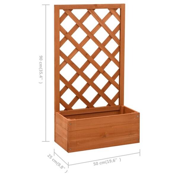 Gartenspalier orange Holz B/H/L: ca. 25x90x50 cm