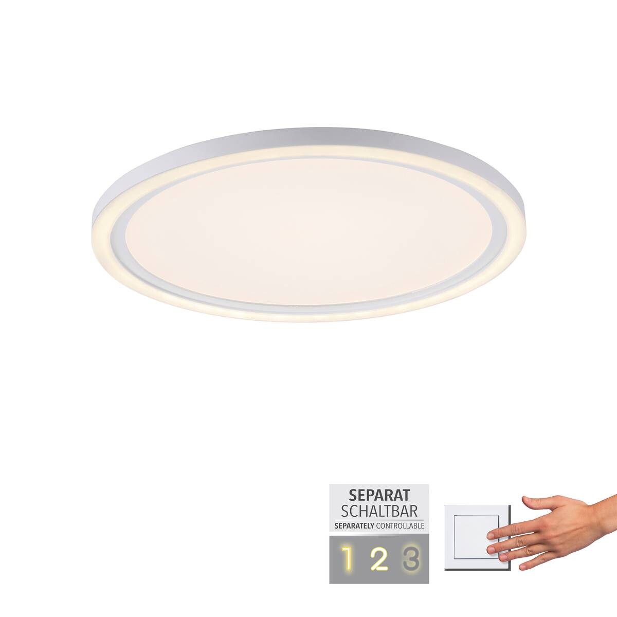 Just Light LED-Deckenleuchte BEDGING 14883-16 weiß Eisen Kunststoff H/D: ca. 6,5x40 cm 2 Brennstellen