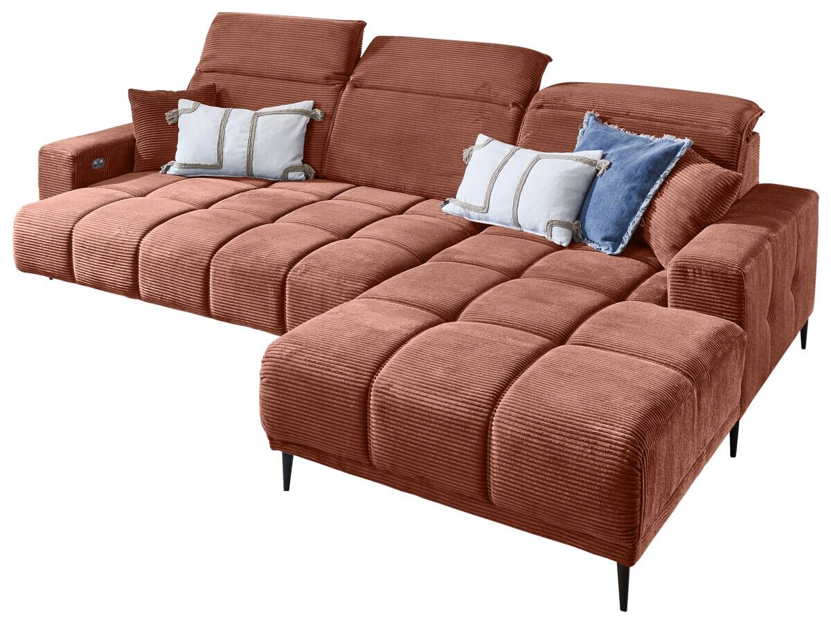Ecksofa mit elektrischer Sitztiefenverstellung rost Polyester B/H/T: ca. 286x195x94 cm