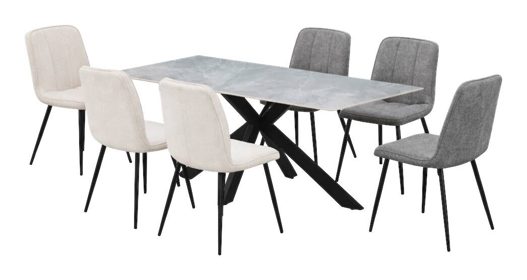 Stuhl KIM beige Webstoff B/H/T: ca. 45x87x58,5 cm