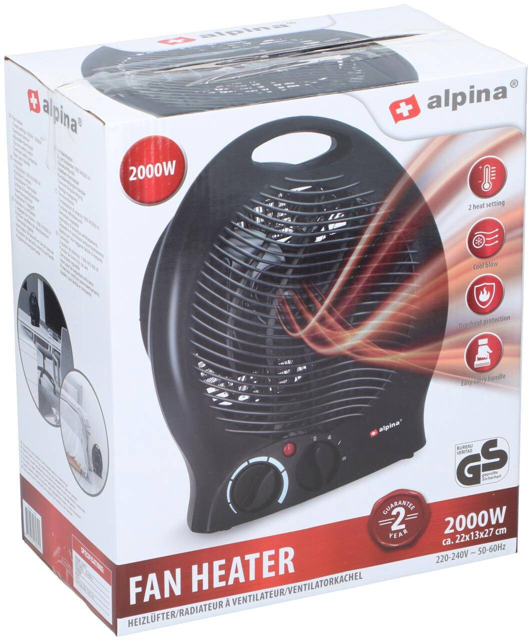 alpina Heizlüfter 2391 schwarz Kunststoff B/H/T: ca. 22x27x13 cm ca. 2000 W
