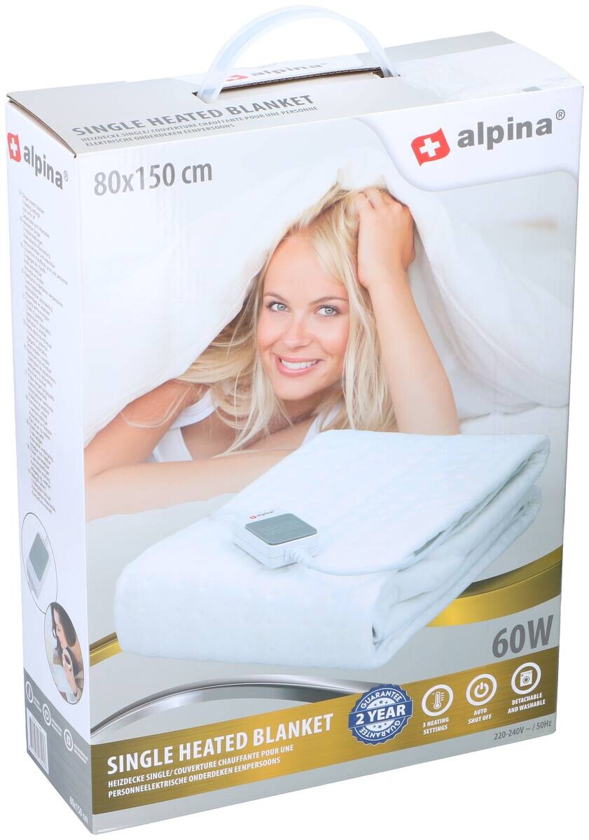 alpina Heizdecke weiß Polyester B/L: ca. 80x150 cm ca. 60 W