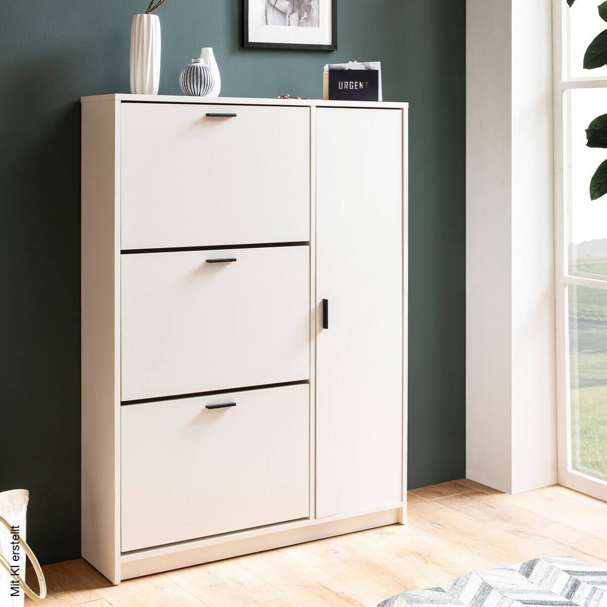 Schuhschrank weiß B/H/T: ca. 90x120x24 cm