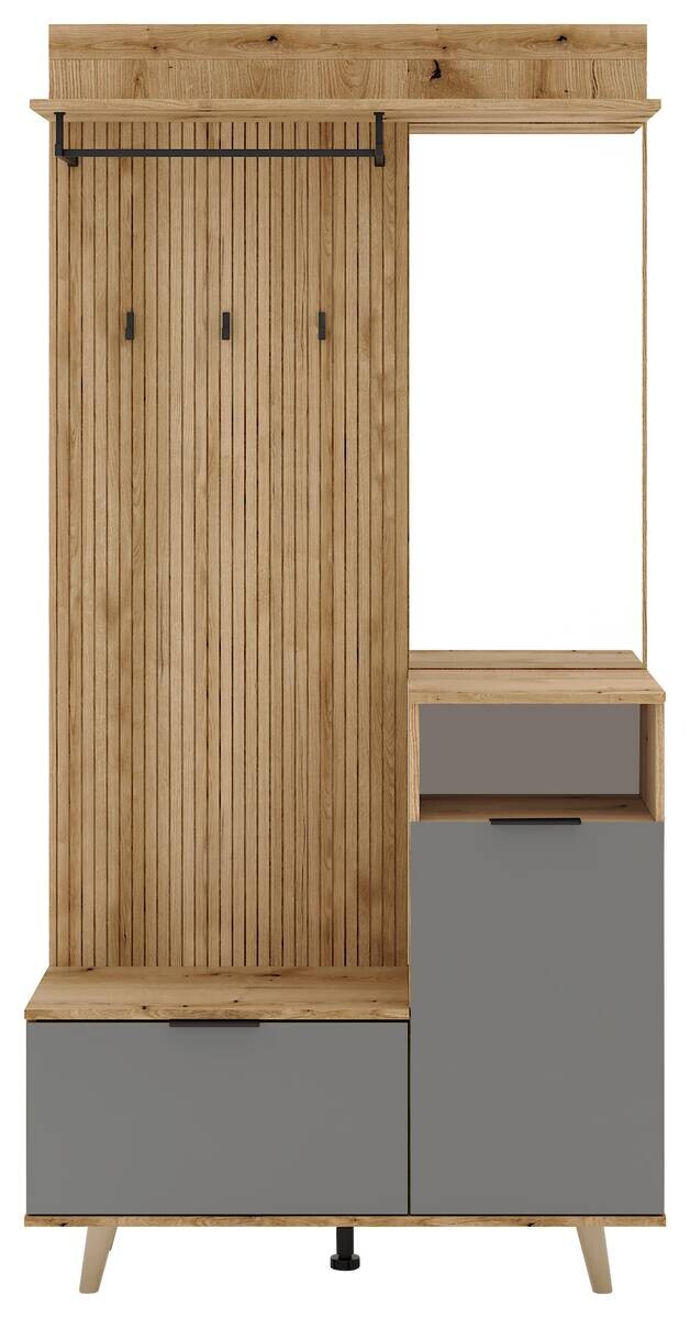Garderobe NORDIC Eiche Evoke Oak Nachbildung Graphit B/H/T: ca. 100x204x40 cm