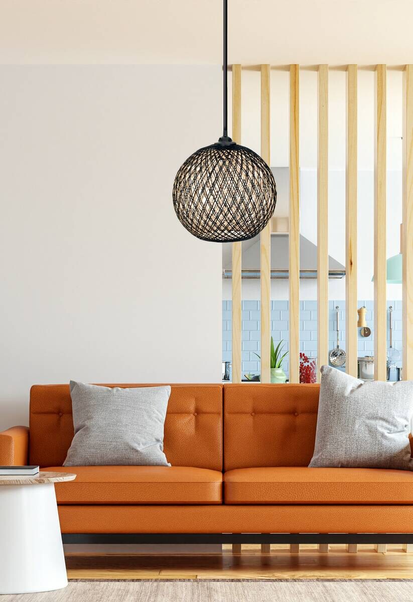 Opviq Pendelleuchte ecru braun B/H/T/L: ca. 22x55x24x22 cm E27 1 Brennstellen