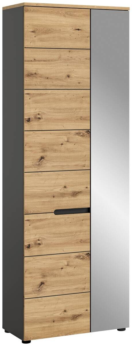 Garderobenschrank CANU edles Basaltgrau Nachbildung Eiche Artisan Nachbildung B/H/T: ca. 65x190x37 cm