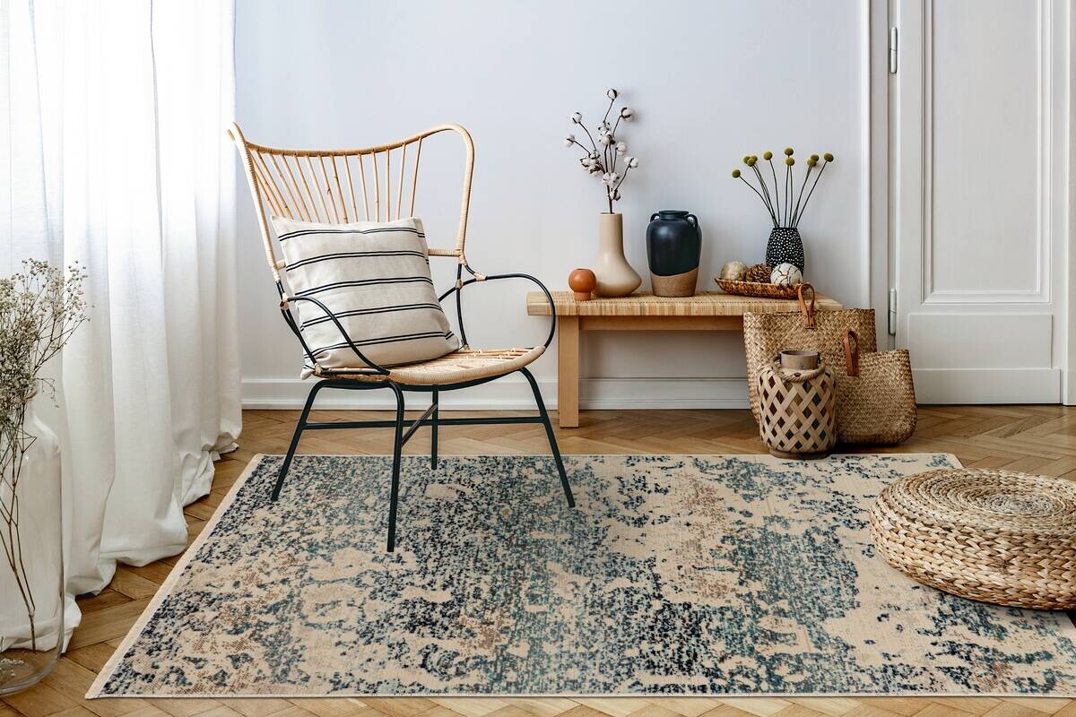 Kayoom Kurzflorteppich Charin 325 blau B/H/L: ca. 120x0,35x180 cm