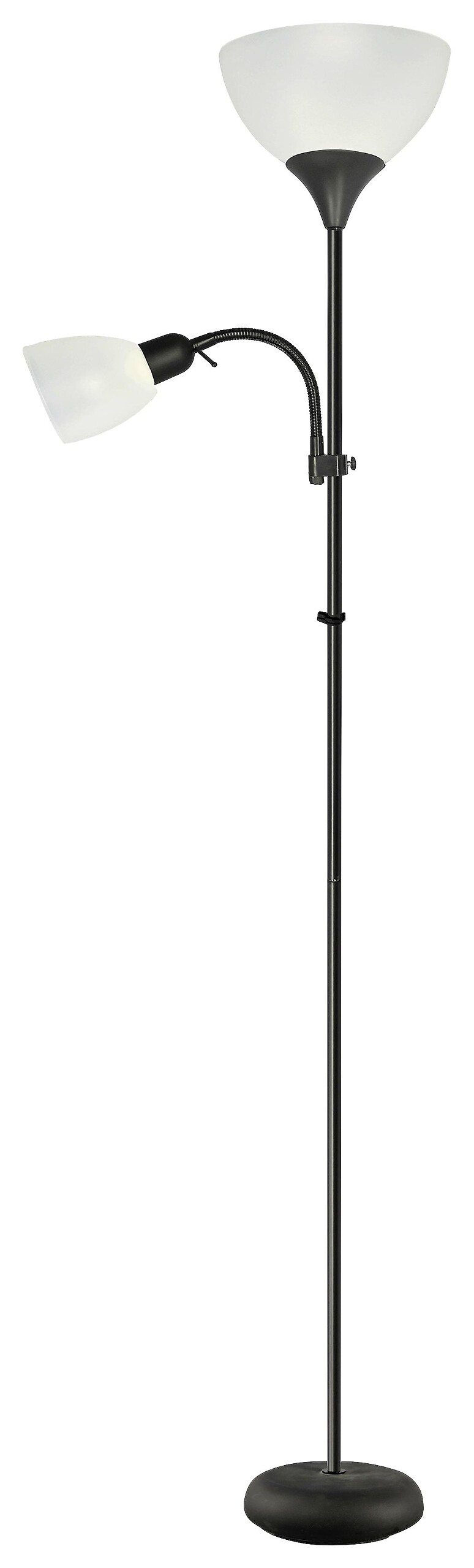 Sensation Stehlampe Biro Promo schwarz weiß Metall Kunststoff H: ca. 180 cm E27 2 Brennstellen