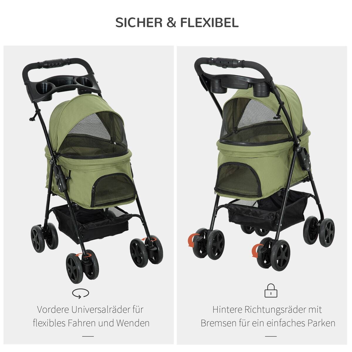 PawHut Hunde-Zubehör dunkelgrün Polyester B/H/L: ca. 45x67x96 cm