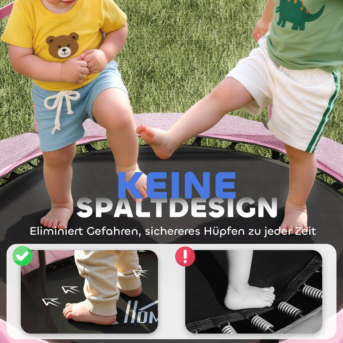 HOMCOM Kindertrampolin rosa B/H/L: ca. 140x190x140 cm
