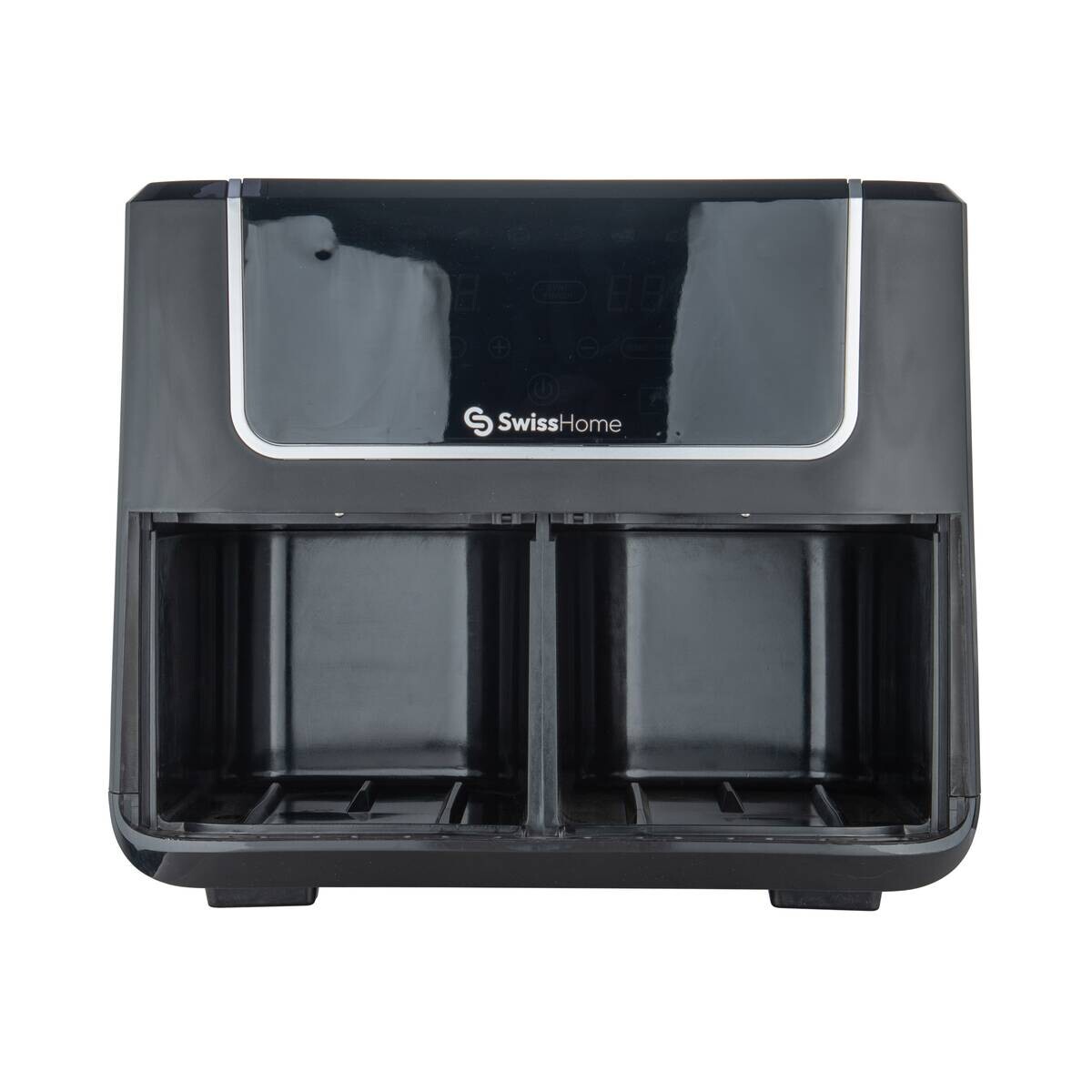 SWISS HOME Doppel-Heißluftfritteuse SH-6931 schwarz Kunststoff B/H/L: ca. 24x28x32 cm ca. 3 l
