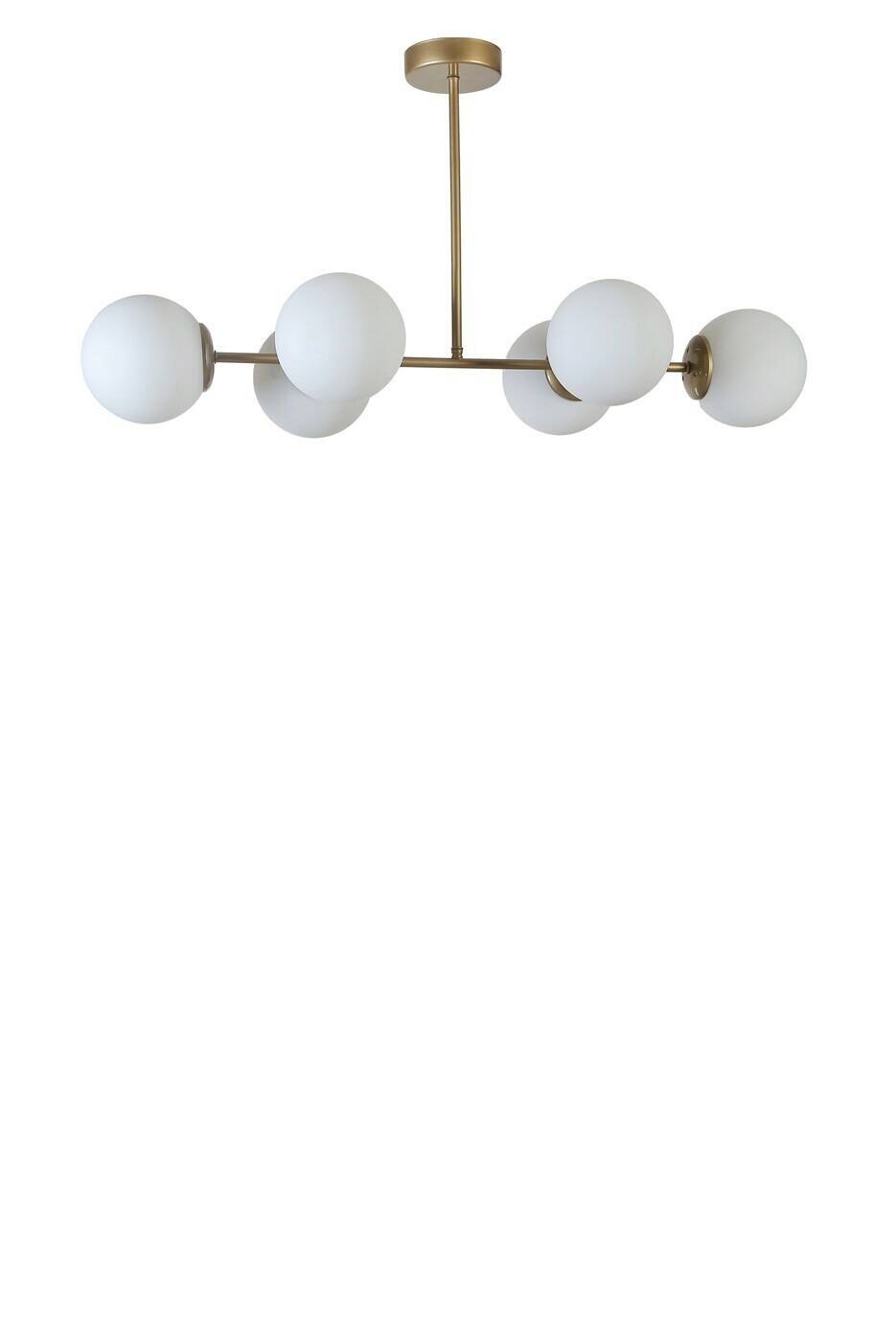 Pendelleuchte gold weiß Metall Glas B/H/T/L: ca. 15x65x15x90 cm E27 1 Brennstellen